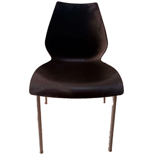 Silla Plastica Negro / Plomo